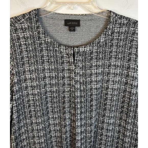 J JILL Wearever Black White 3-Hook Closure Cardigan Medium Lightweight Stretch - Picture 5 of 12